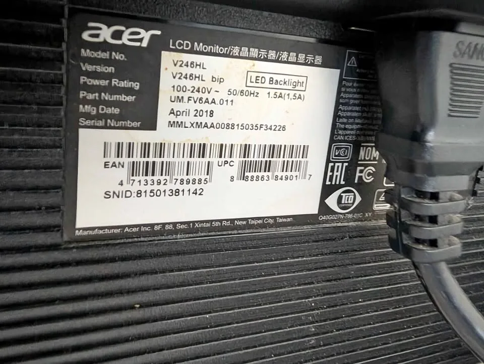 Acer 24" LCD monitor like new thumbnail