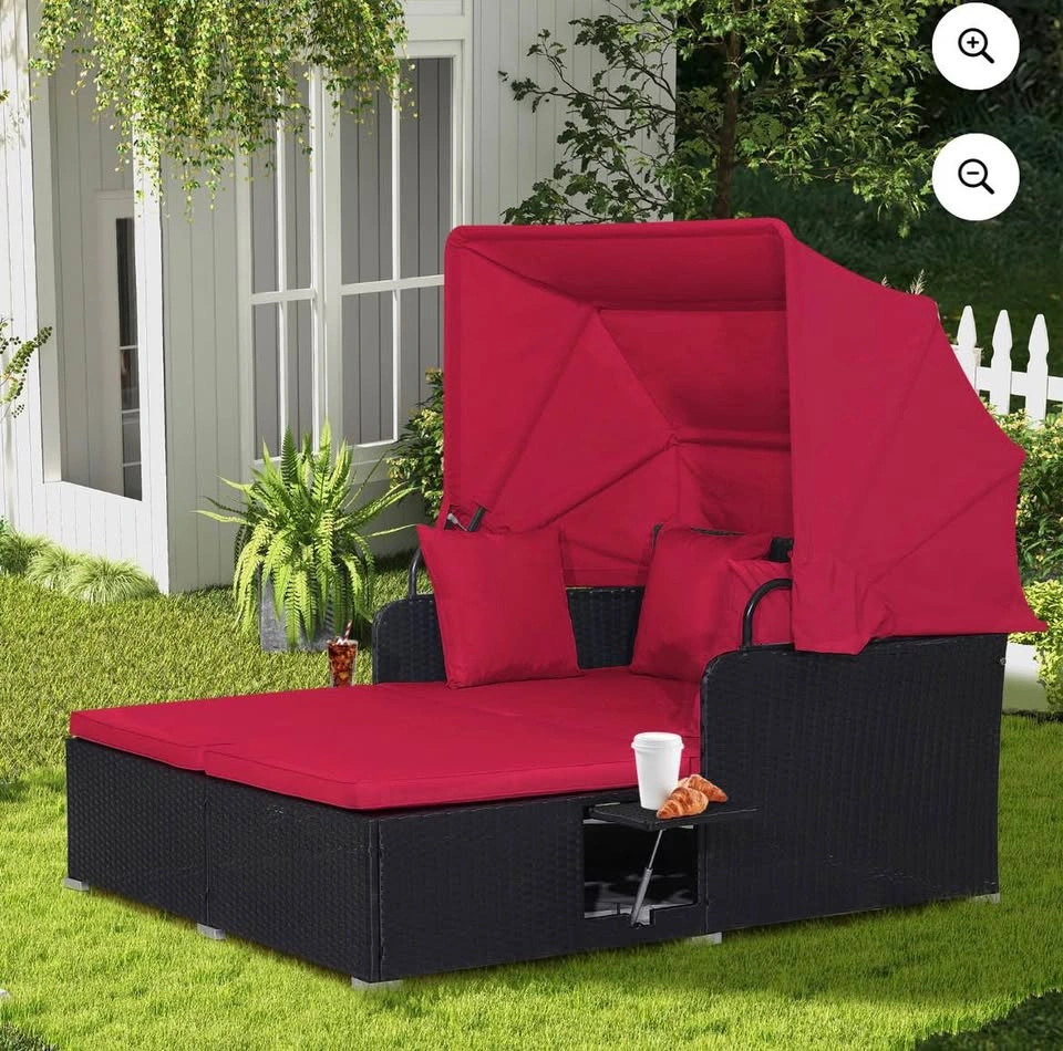NEW PatioJoy Outdoor Daybed w/ Retractable Canopy - photo 3