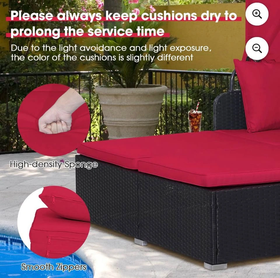 NEW PatioJoy Outdoor Daybed w/ Retractable Canopy - photo 4