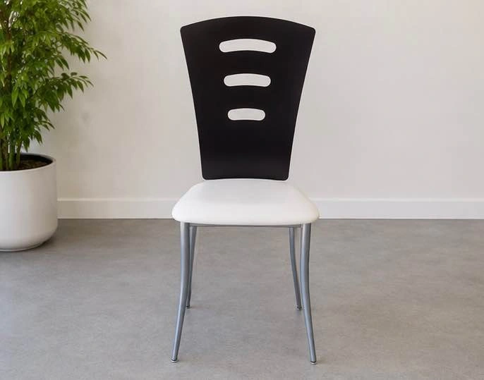 Set of 3 Modern Dining Chairs – Wood Back & Cushioned Seats - photo 5