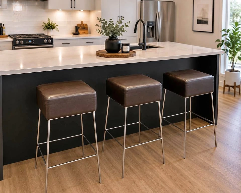 Modern Bar Stools (Set of 3) - Kitchen or Bar Island Chairs