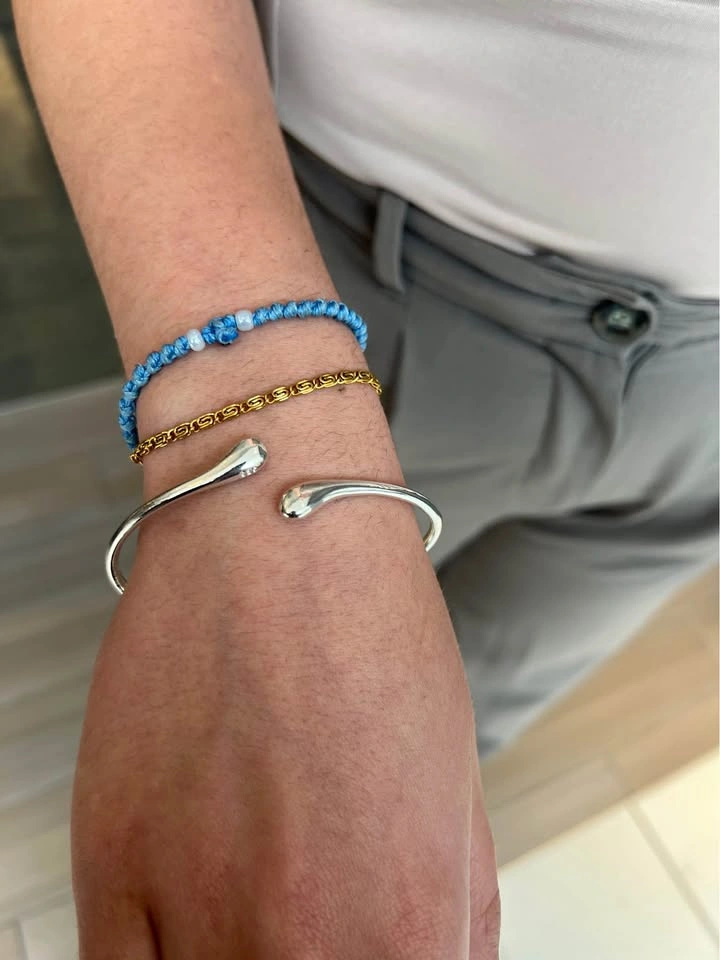 Teardrop Sterling Silver Bangle - photo 2