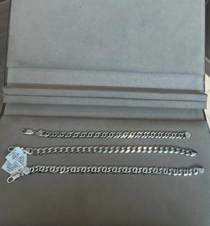 Sterling Silver Curb Men's Bracelet 8.75inch - photo 2