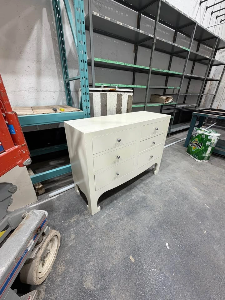 Vintage-Style Solid MDF 6-Drawer Dresser – Off-White/Cream - photo 4