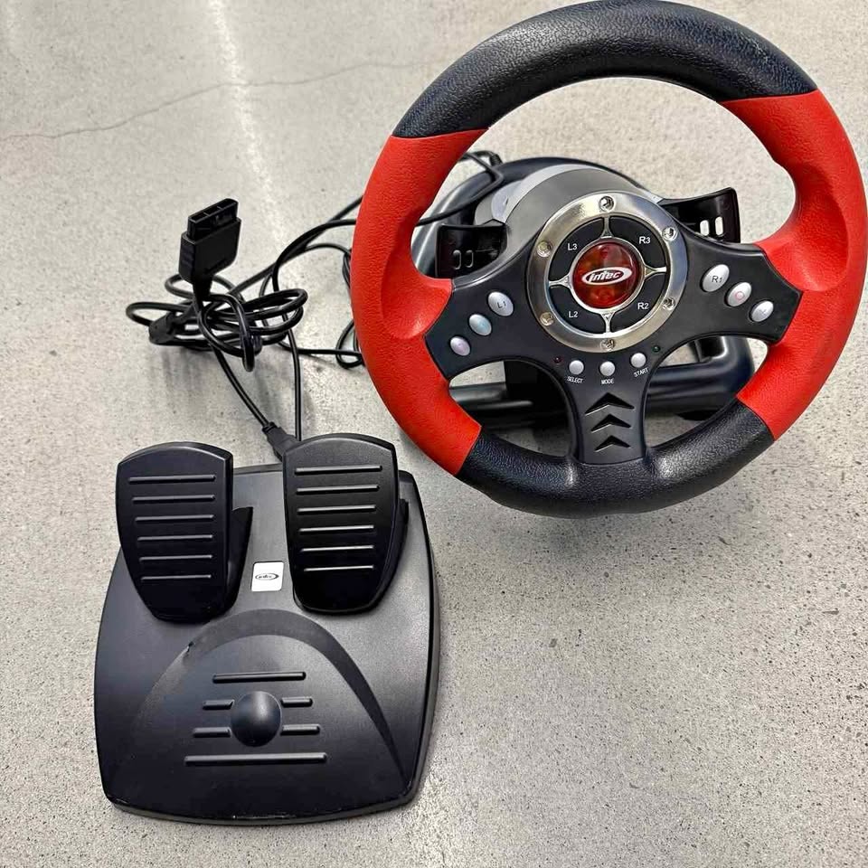 Infec Racing Wheel with Pedals for Playstation 2
