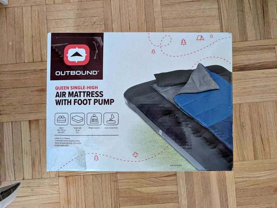 Outbound Queen Air Mattress with Foot Pump