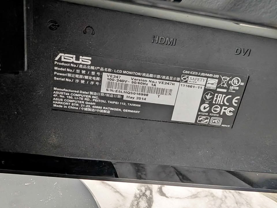 Asus 24" monitor with built-in speakers