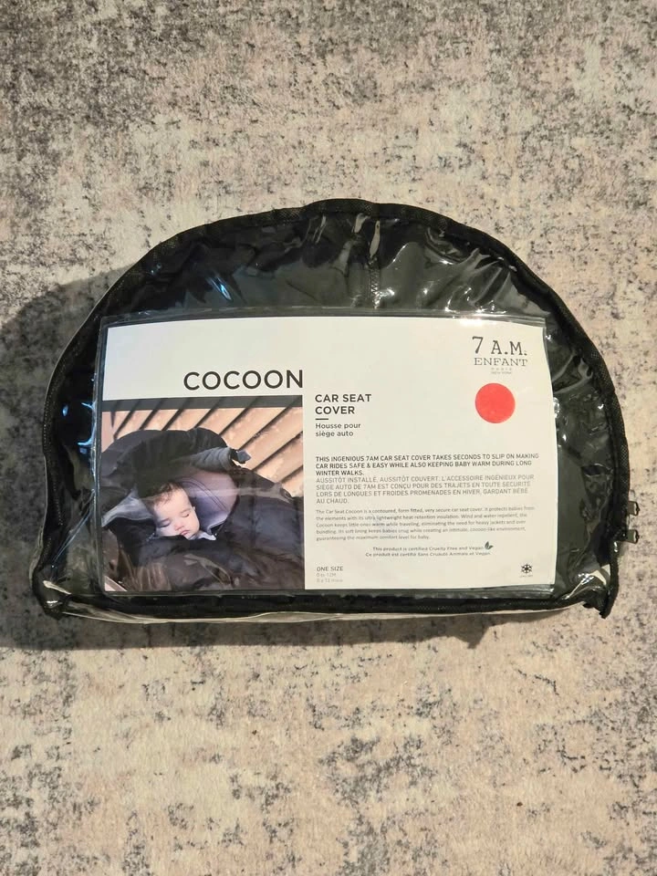 7 A.M. Enfant Cocoon Car Seat Cover – Black - photo 2