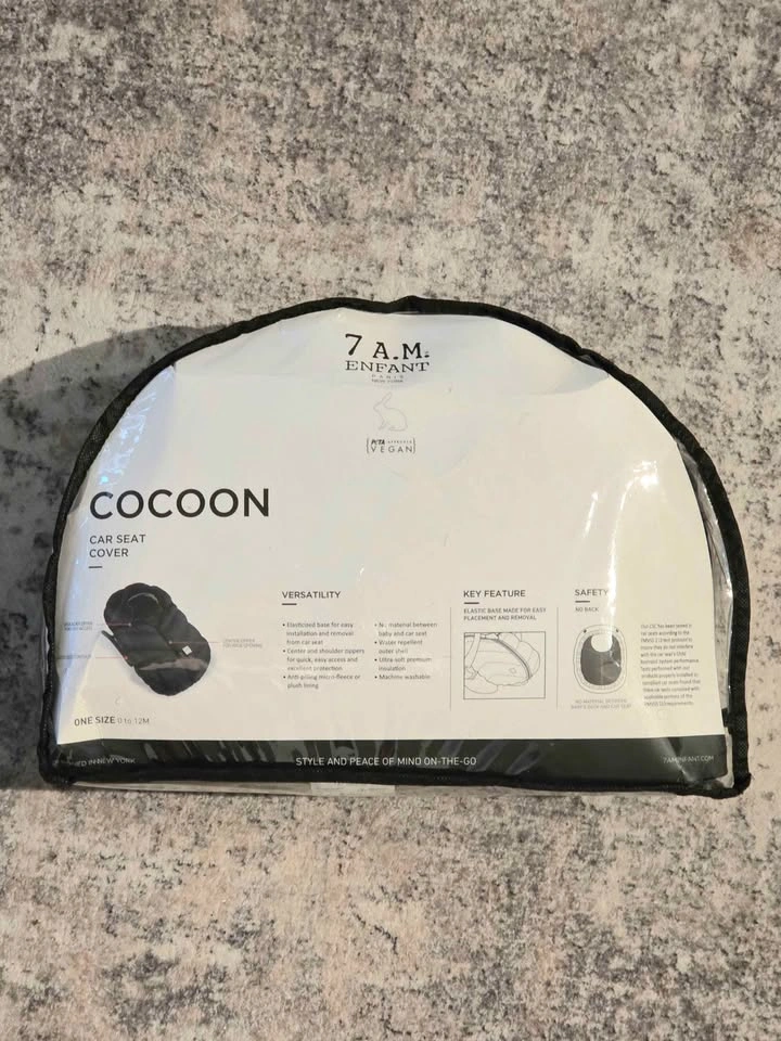 7 A.M. Enfant Cocoon Car Seat Cover – Black - photo 3