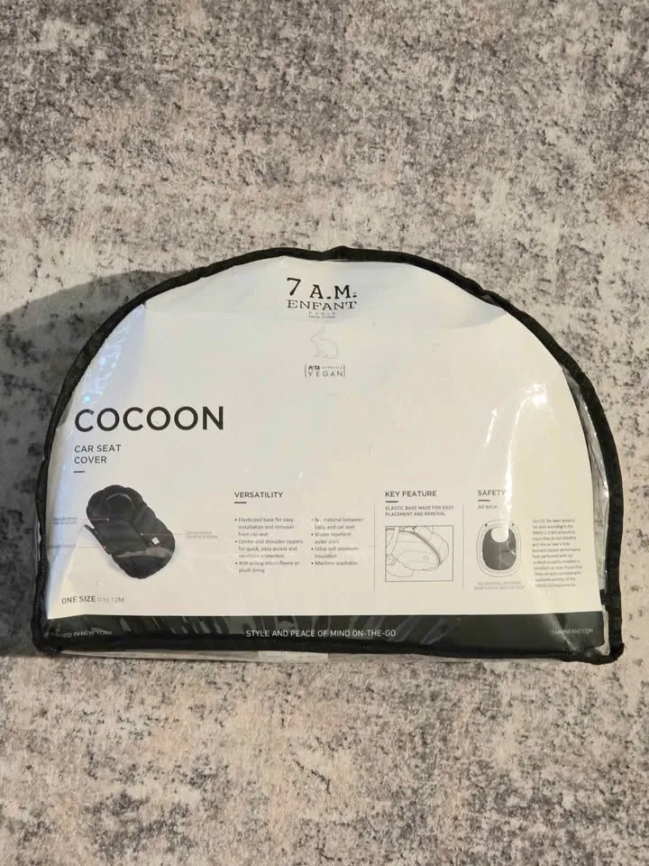 7 A.M. Enfant Cocoon Car Seat Cover – Black - photo 3