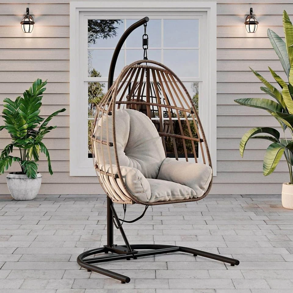 Mainstays Steel Outdoor Hanging Egg Chair with Stand