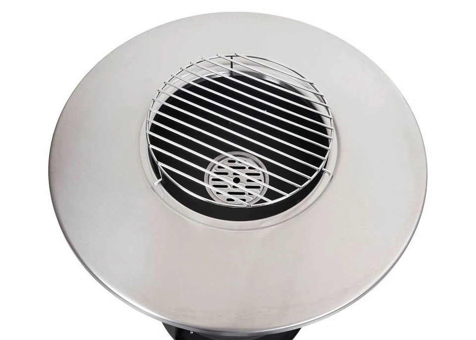 Fire Bowl with Grill HWC-K96, Fire Pit BBQ, Stainless Steel - photo 3