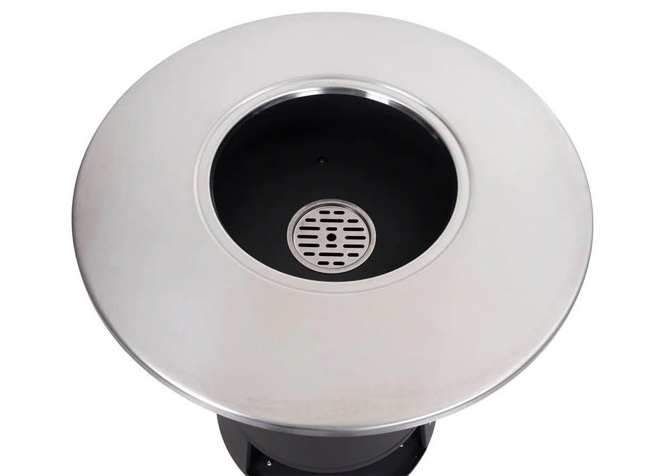 Fire Bowl with Grill HWC-K96, Fire Pit BBQ, Stainless Steel - photo 4