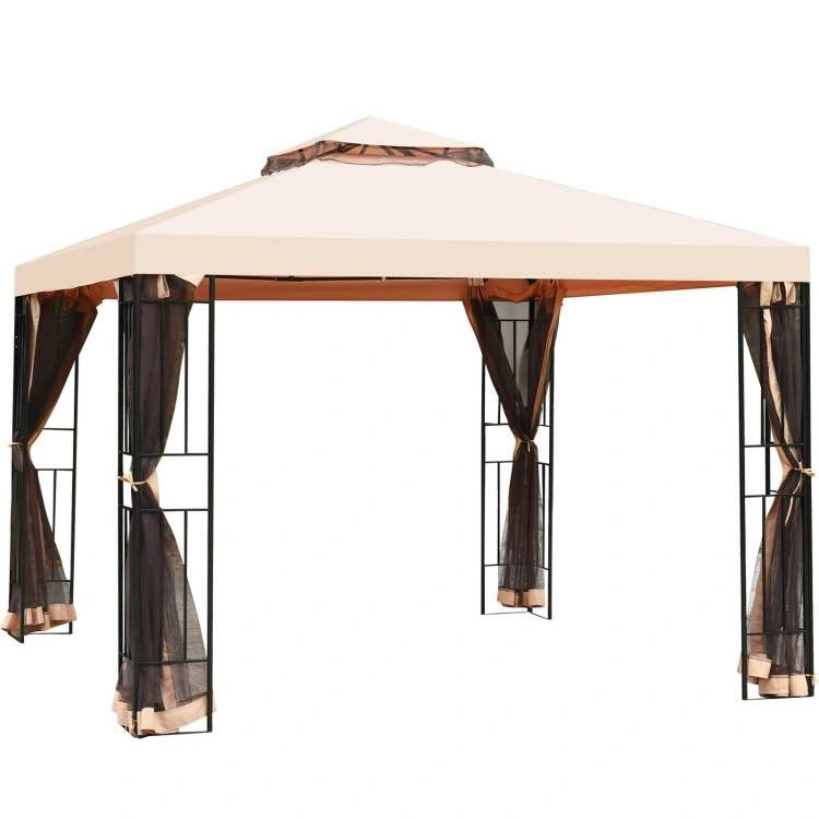 10 × 10 Feet 2-Tier Vented Metal Canopy with Mosquito Netting - photo 5