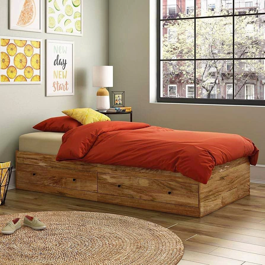 Sauder Cannery Bridge Mates Bed, in a Sindoori Mango Finish