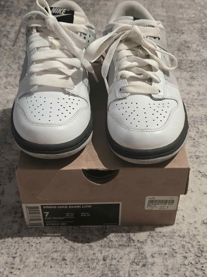 Nike Dunk Low WMNS White/Neutral Grey/Black – Women’s Size 7 - photo 3