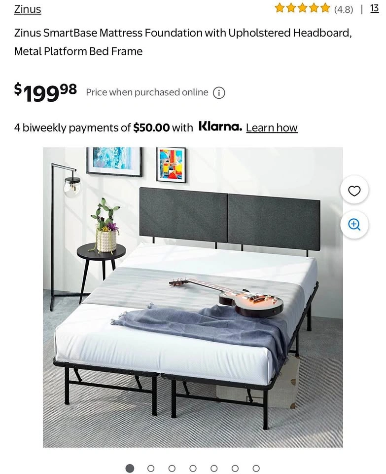 Zinus SmartBase Mattress Foundation with Headboard, Full Size