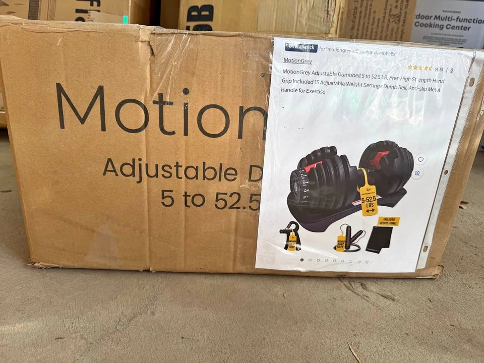 MotionGrey Adjustable Dumbbell 5 to 52.5 LB, Free Hand Grip