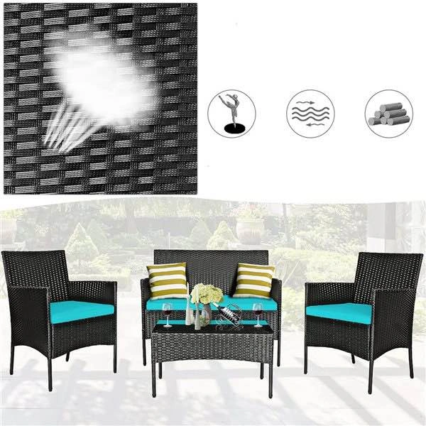 Costway 4-piece Rattan Patio Furniture Set - photo 3