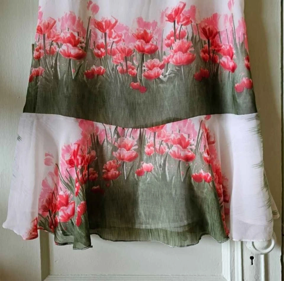 Farm Rio floral chiffon poppy field minidress size Small - photo 3