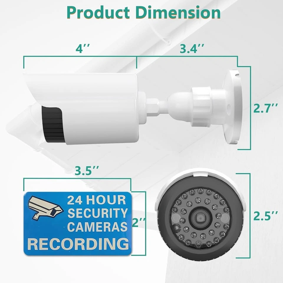 NEW 2-Pack Fake Dummy Indoor/Outdoor Security Camera - photo 2