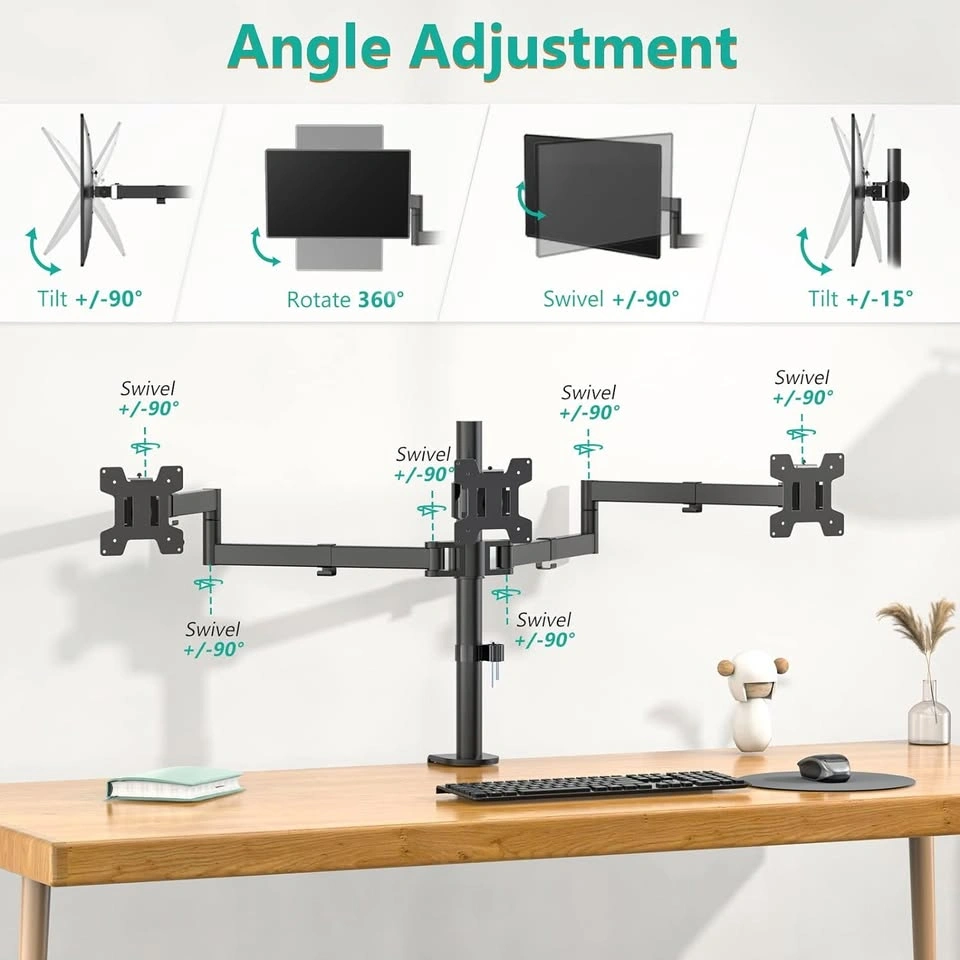 BRAND NEW Triple Monitor Arms Desk Mount for 13-27" Monitors - photo 4