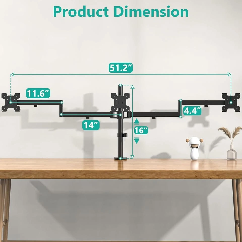 BRAND NEW Triple Monitor Arms Desk Mount for 13-27" Monitors - photo 5