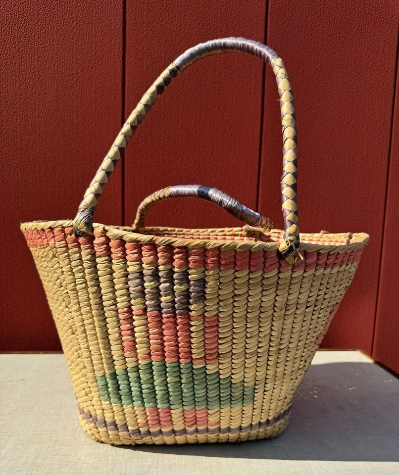 Colorful Vintage Basket Bag