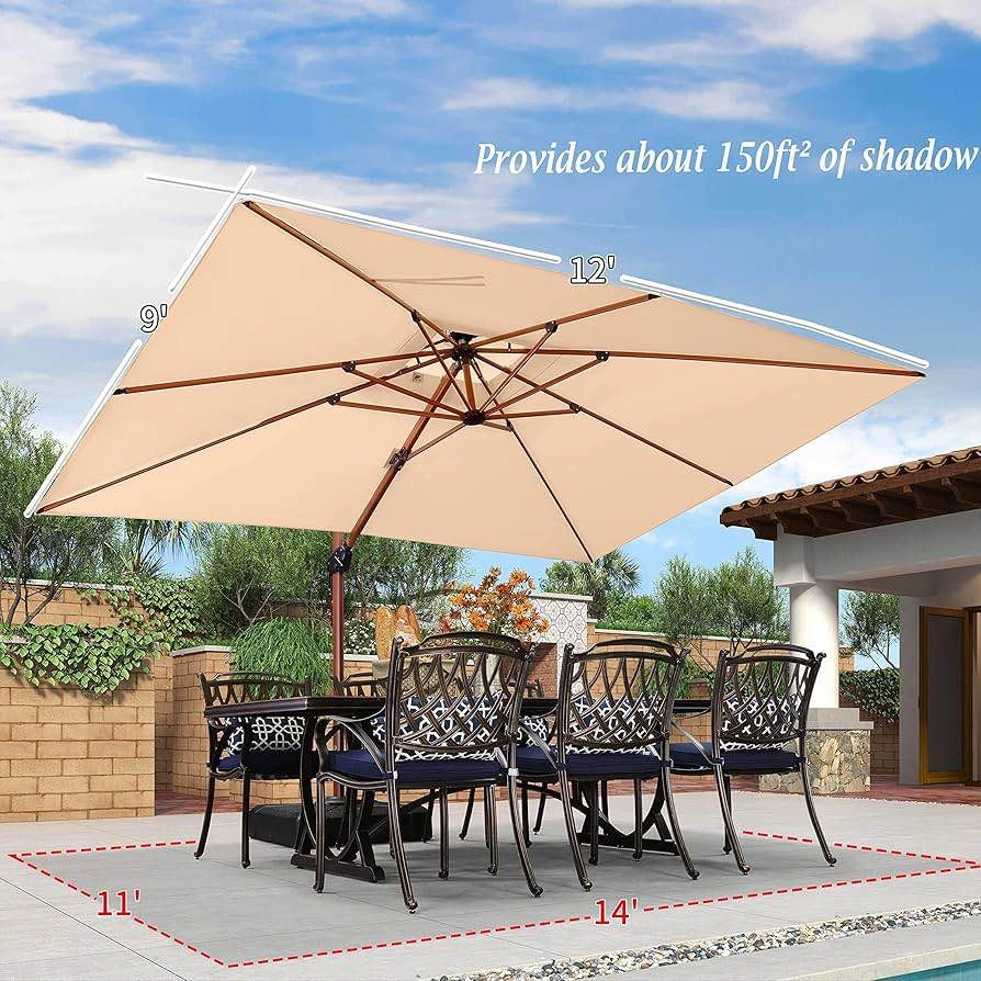 PURPLE LEAF 9' X 12' Patio Umbrella (Base not included) - photo 3
