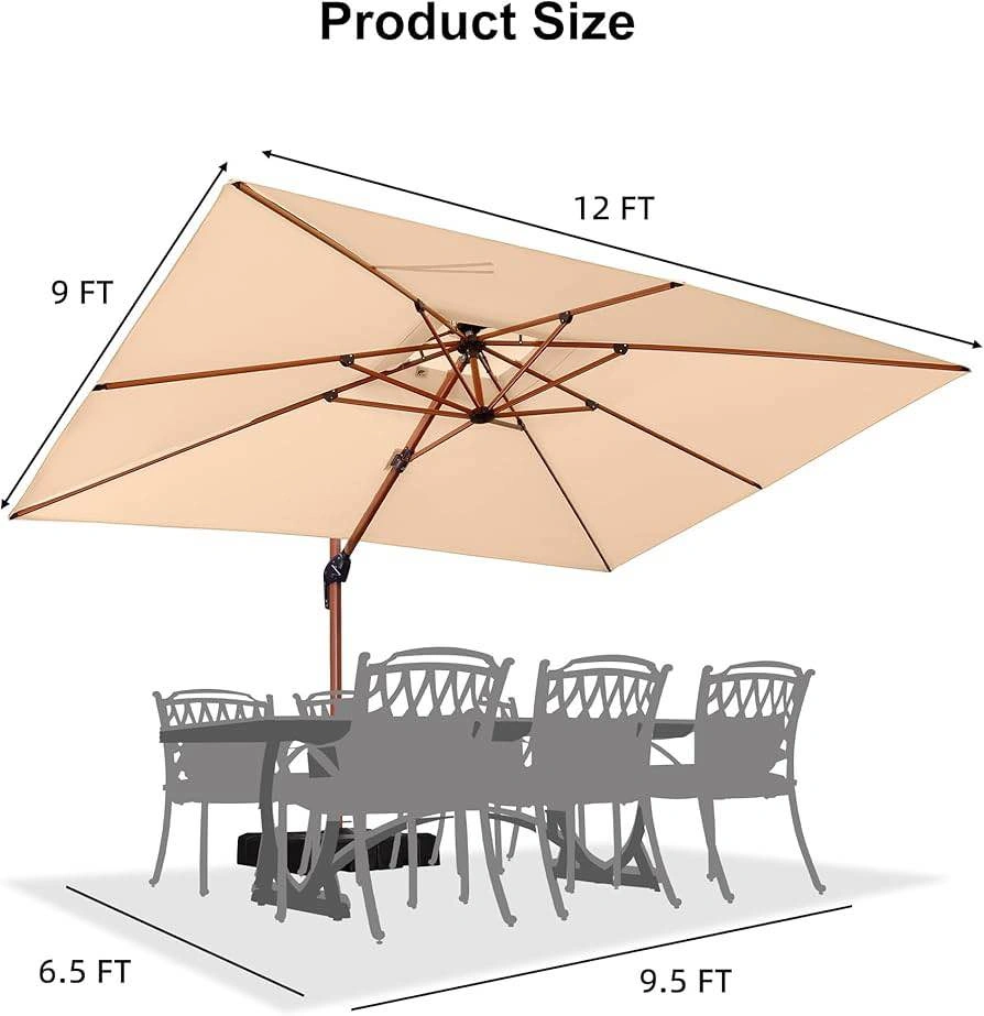 PURPLE LEAF 9' X 12' Patio Umbrella (Base not included) - photo 4