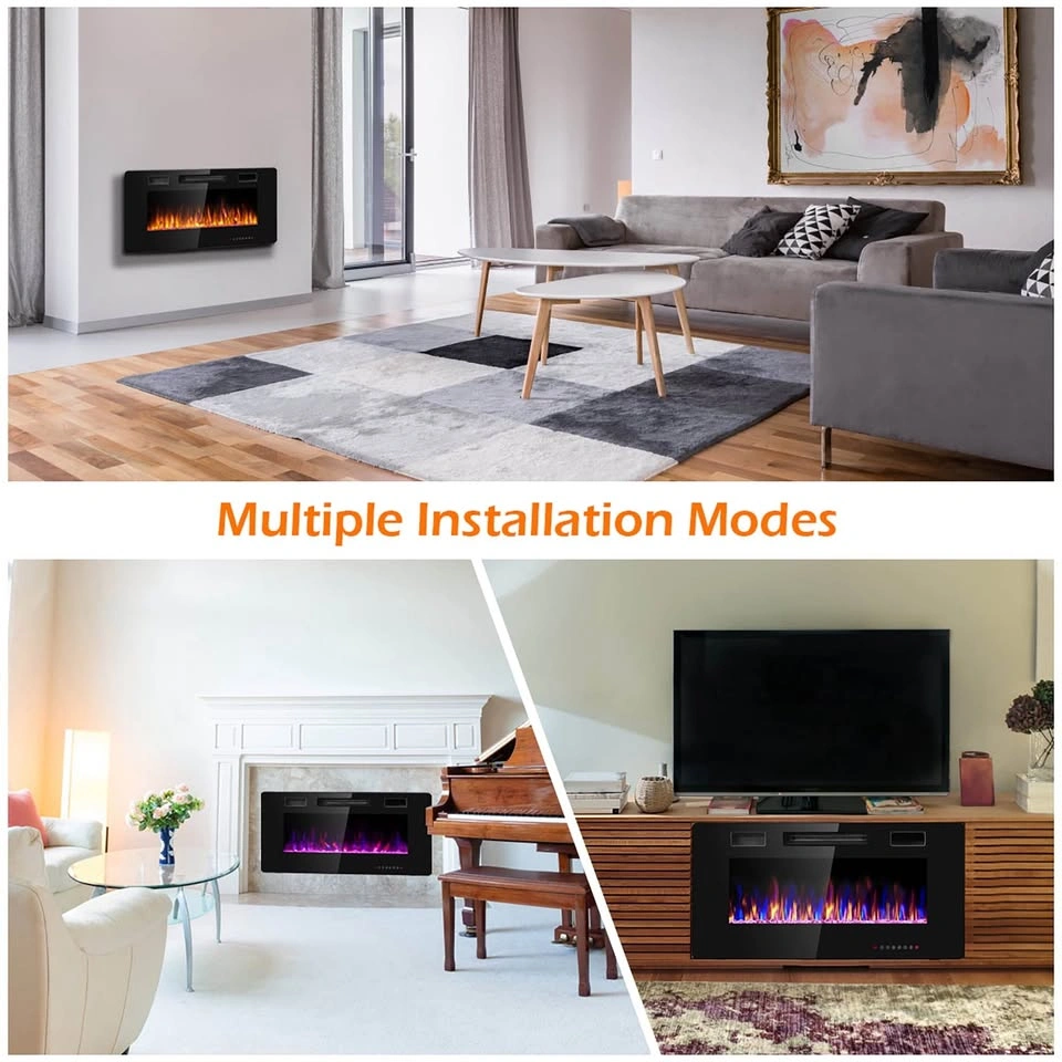 Costway 36'' Electric Fireplace Wall Mounted Heater - photo 3