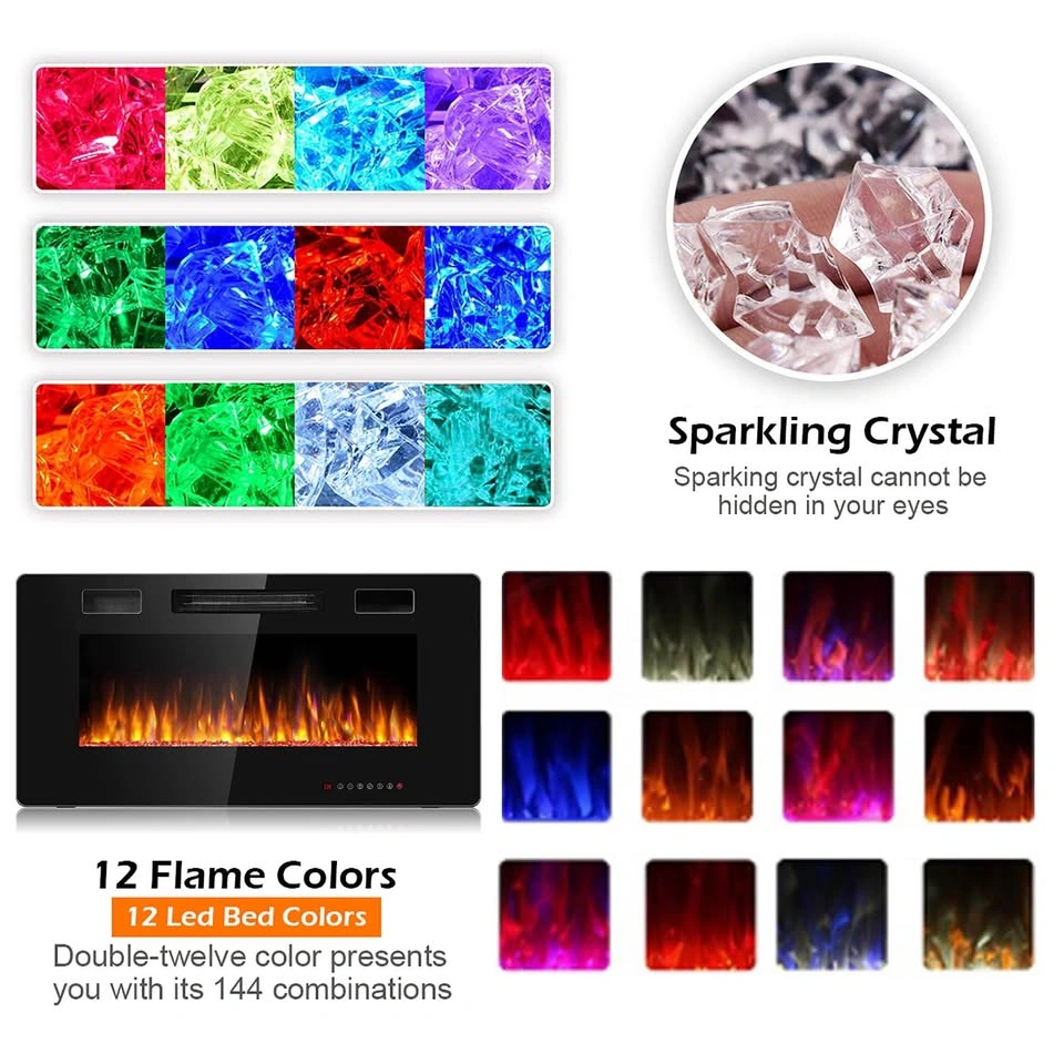 Costway 36'' Electric Fireplace Wall Mounted Heater - photo 4