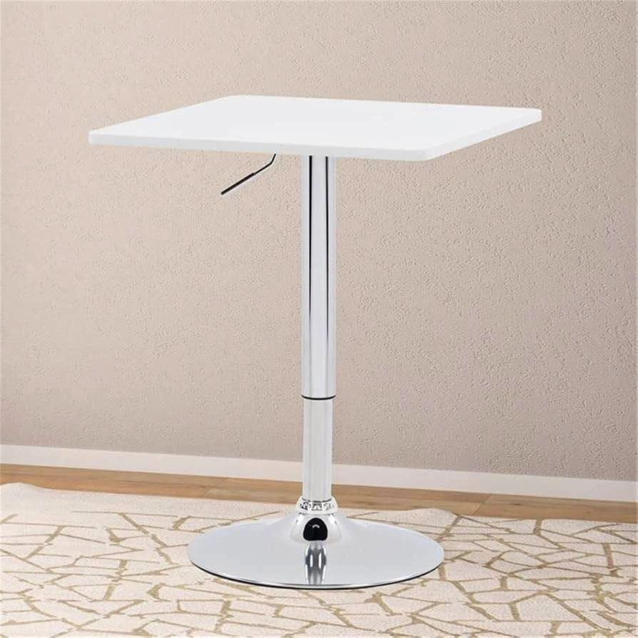 CorLiving Maya Adjustable Height White Rotating Bar Table