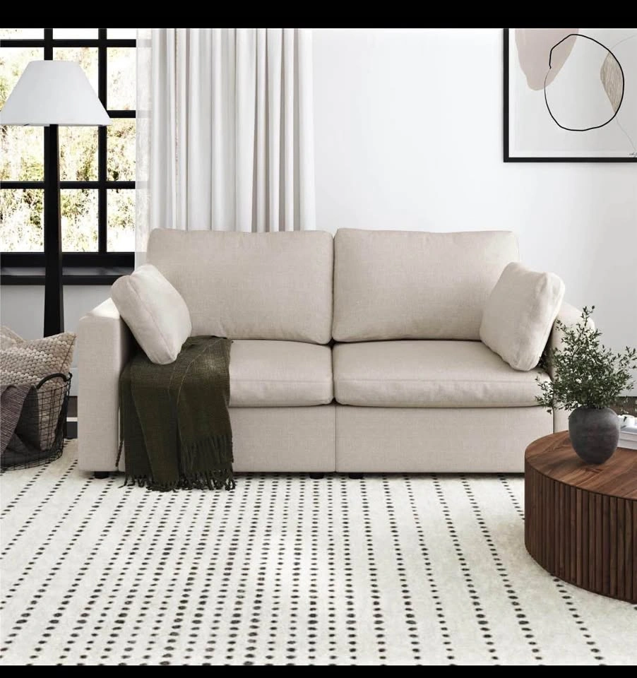 Mainstays Chatham 74" Sofa, Cream Linen
