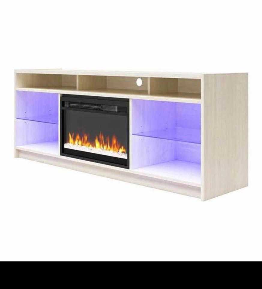 Ameriwood Home Luna Ivory Oak Electric Fireplace TV Stand - photo 2