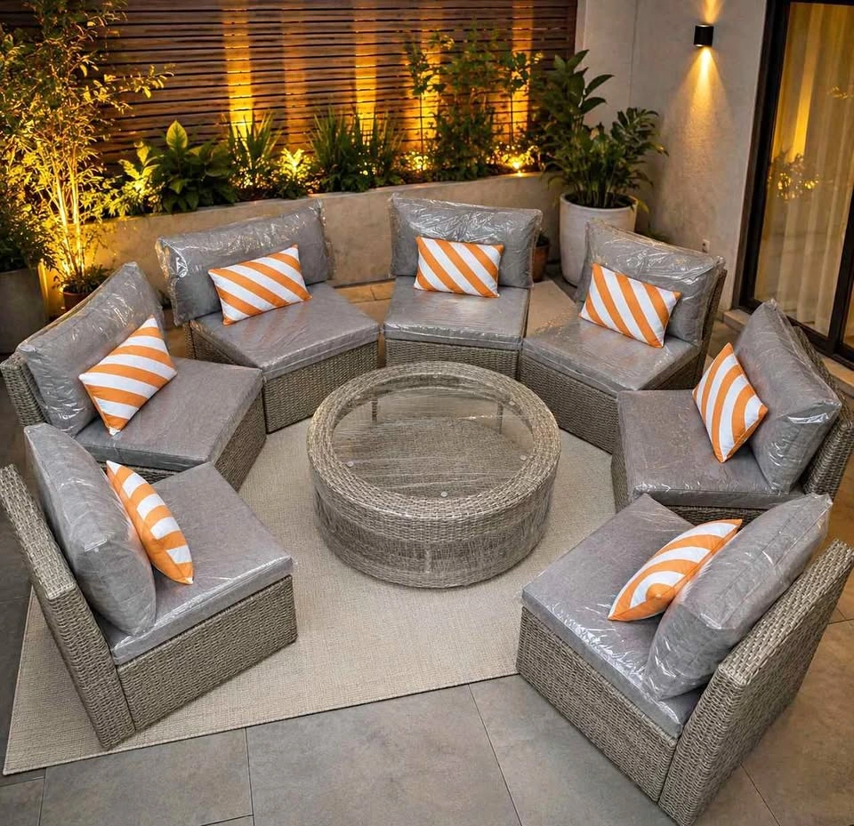 Brand new 8pc patio conversation set, 7 person seating