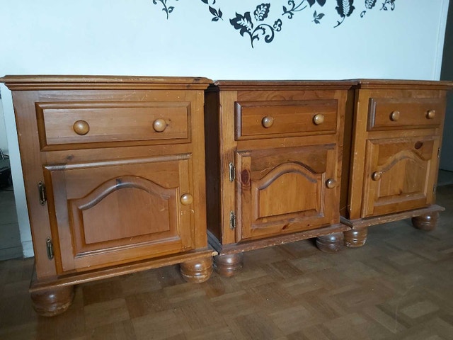 3 Large Bedside Tables in fair condition