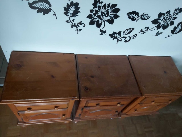 3 Large Bedside Tables in fair condition - photo 3