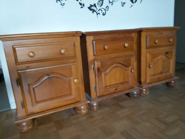 3 Large Bedside Tables in fair condition - photo 4