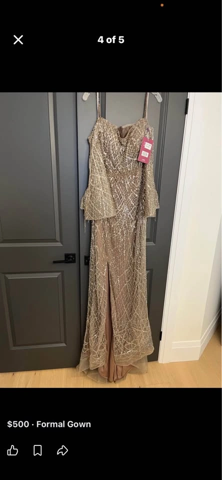Elegant Designer Evening Gown & Crystal Clutch Set - photo 3