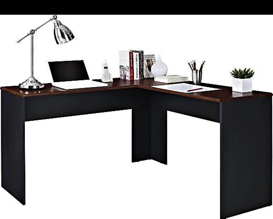 Ameriwood™ Home The Works 52"W L-Shaped Corner Desk, Cherry/Gray
