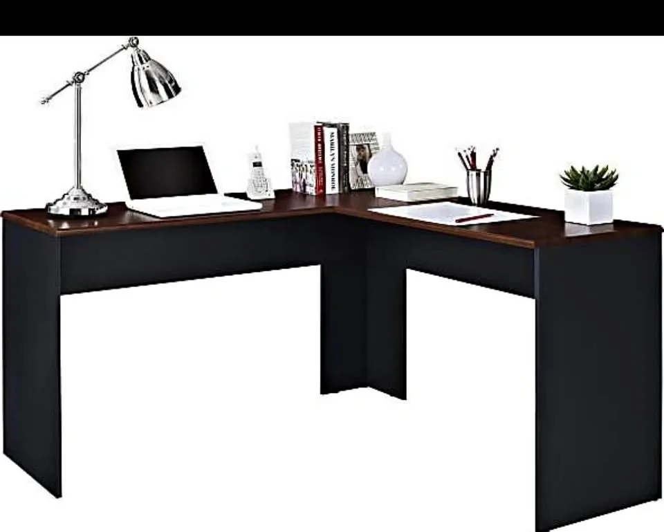 Ameriwood™ Home The Works 52"W L-Shaped Corner Desk, Cherry/Gray