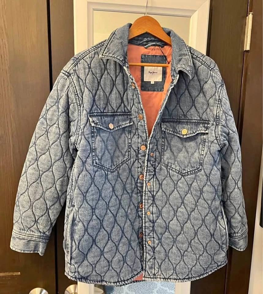 NEW Womens small Pepe Jeans London Quilted Denim Jacket