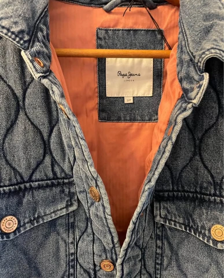 NEW Womens small Pepe Jeans London Quilted Denim Jacket - photo 2