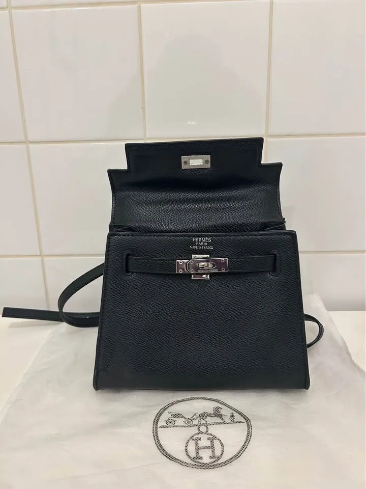 Hermes Black Mini Kelly Silver Hardware - photo 2
