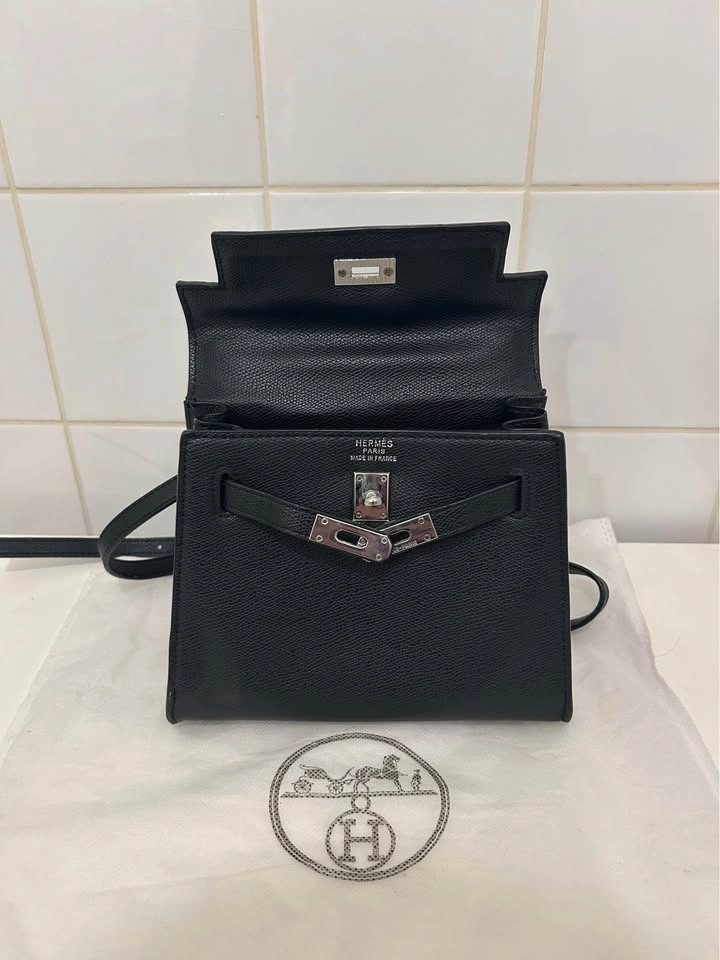 Hermes Black Mini Kelly Silver Hardware - photo 3