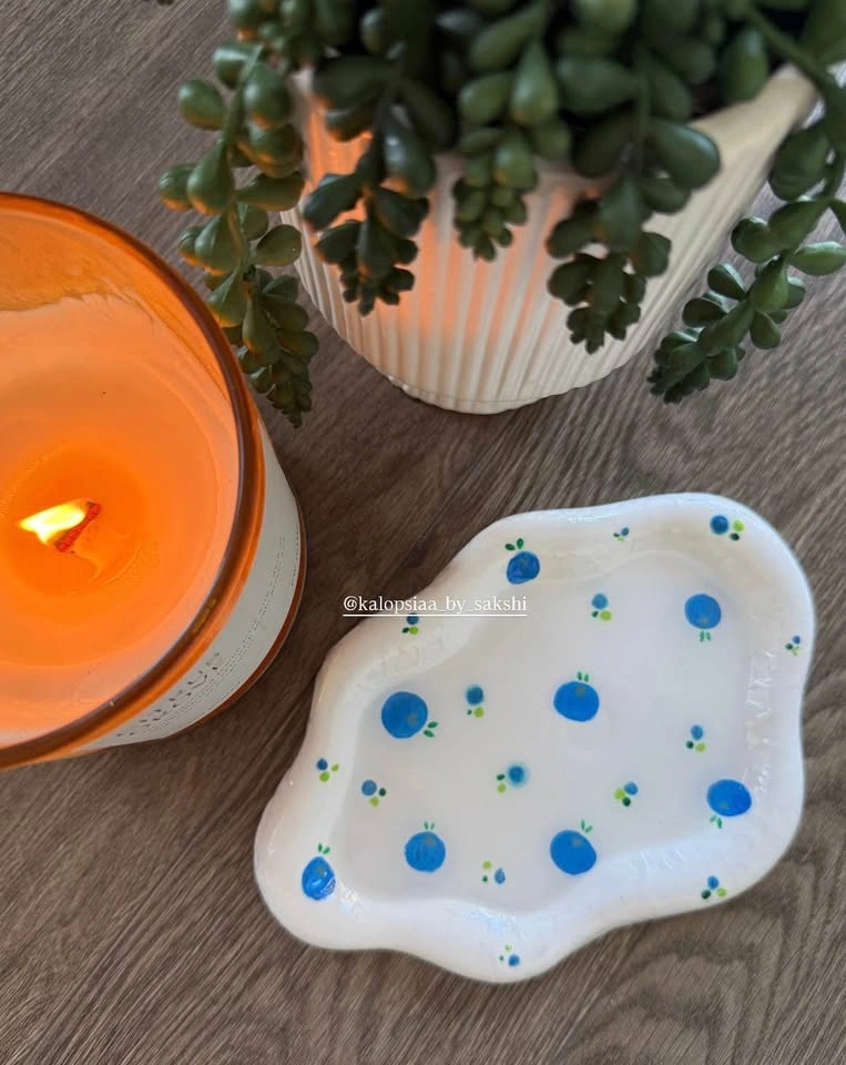 Trinket Tray | Handmade Blueberry Wavy Trinket Tray - photo 2