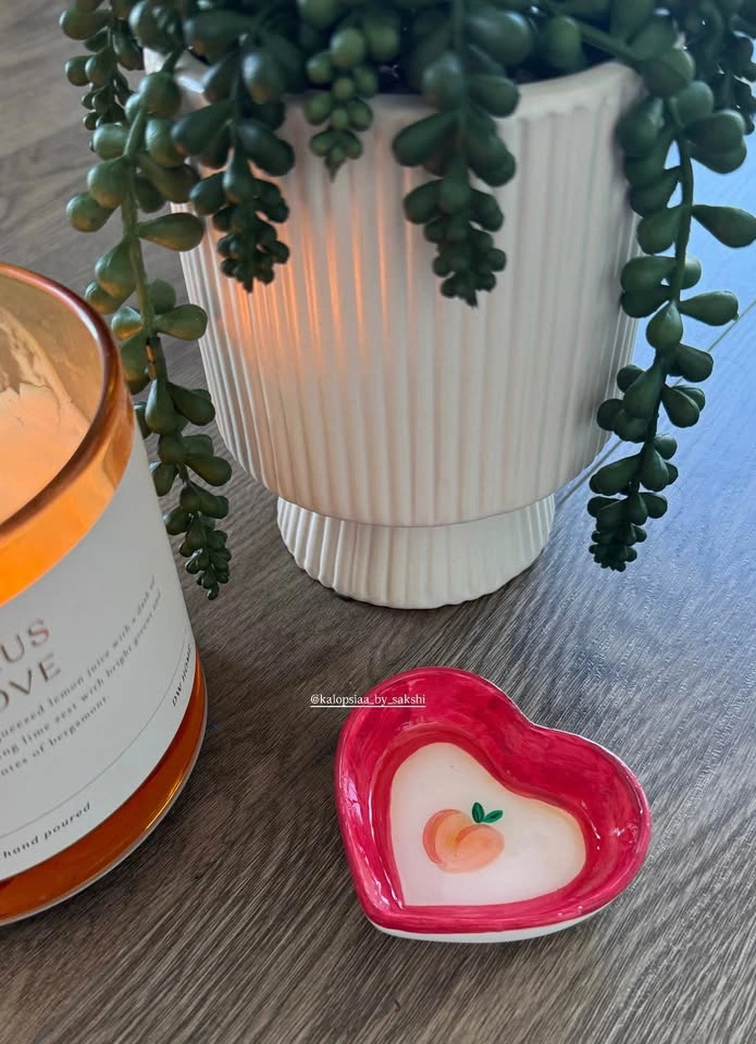 Mini Bowl | Heart Shaped Peach Trinket Dish - photo 2
