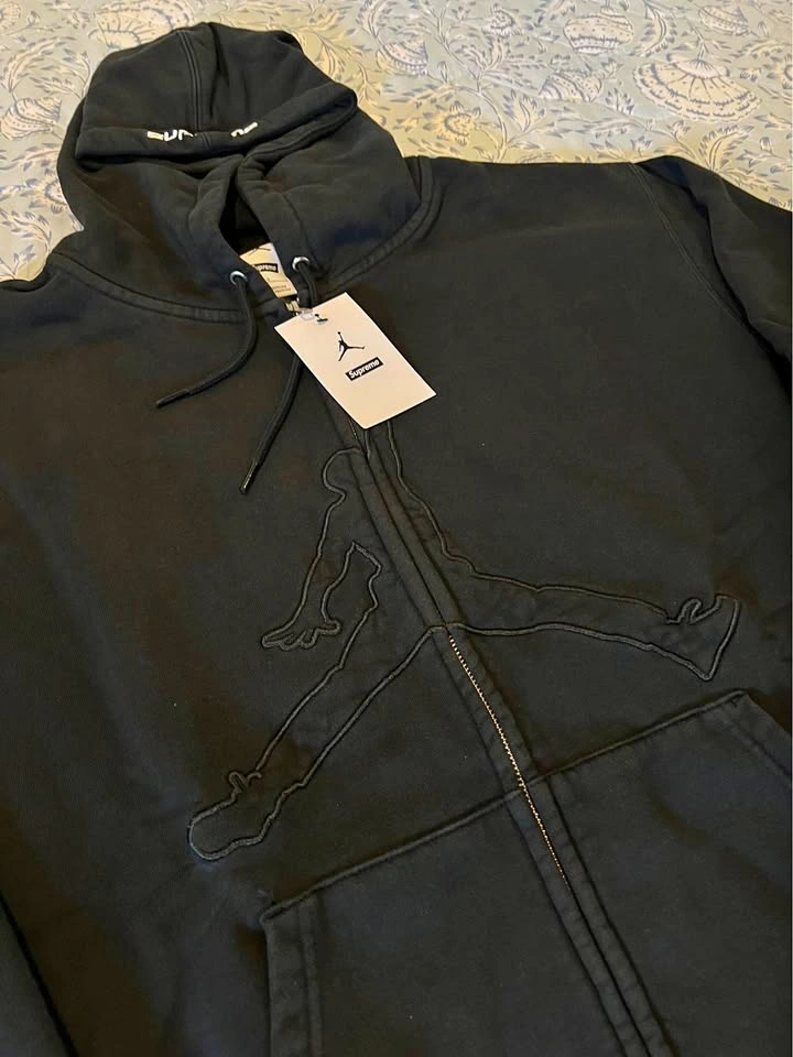 Supreme x Jordan Zip Up Hooded Sweatshirt ‘Black’