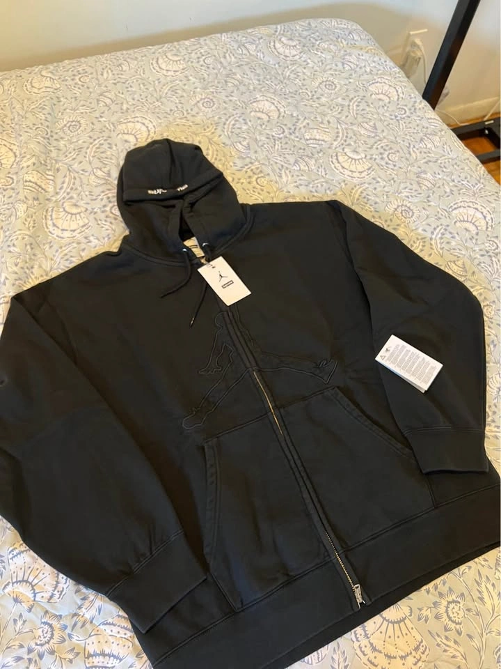 Supreme x Jordan Zip Up Hooded Sweatshirt ‘Black’ - photo 2
